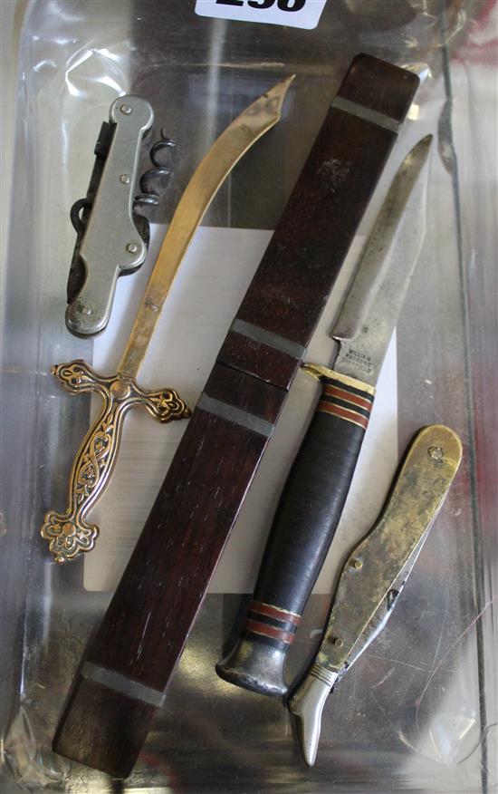 Crimean war knife and fork set and 4 knives